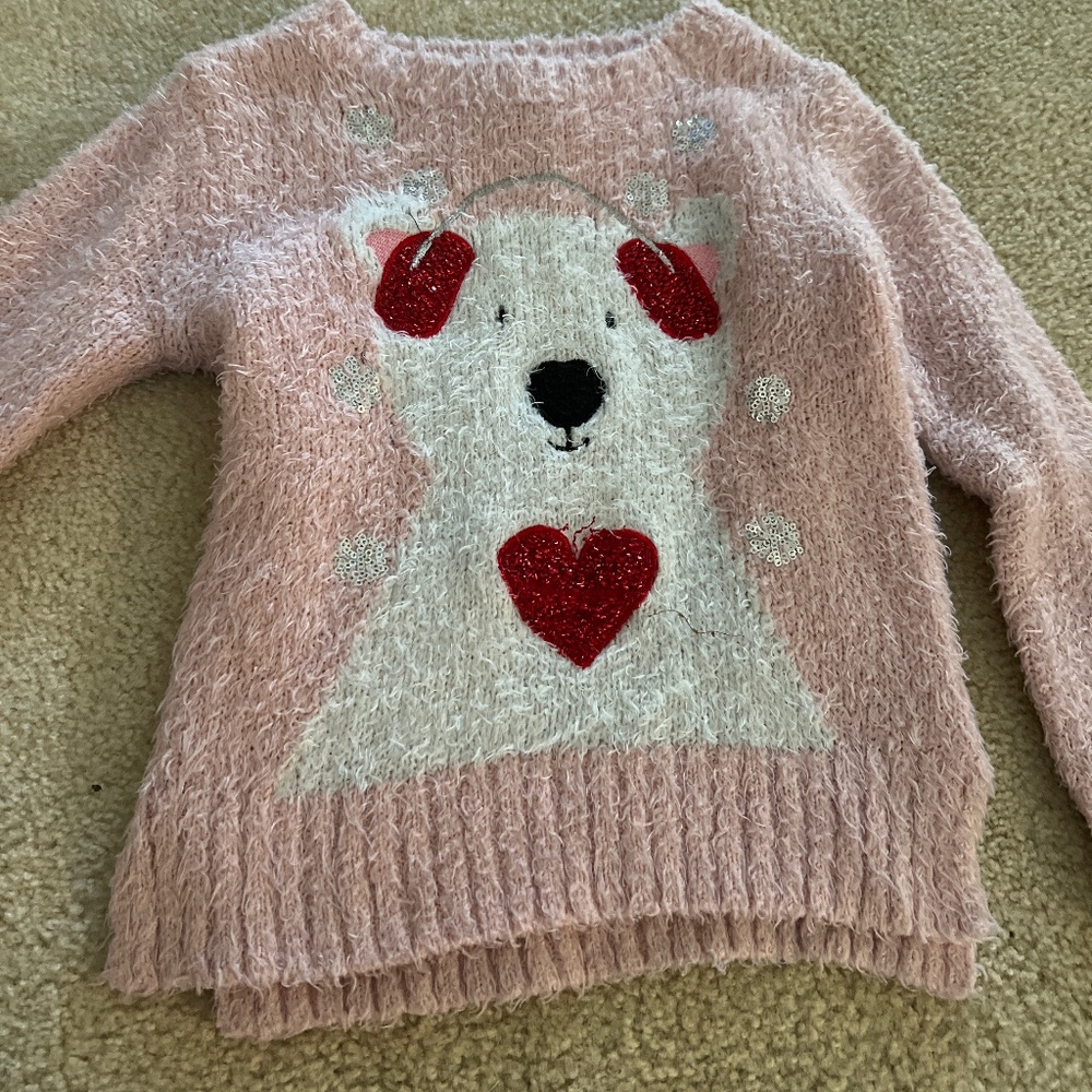 Pink bear sweater